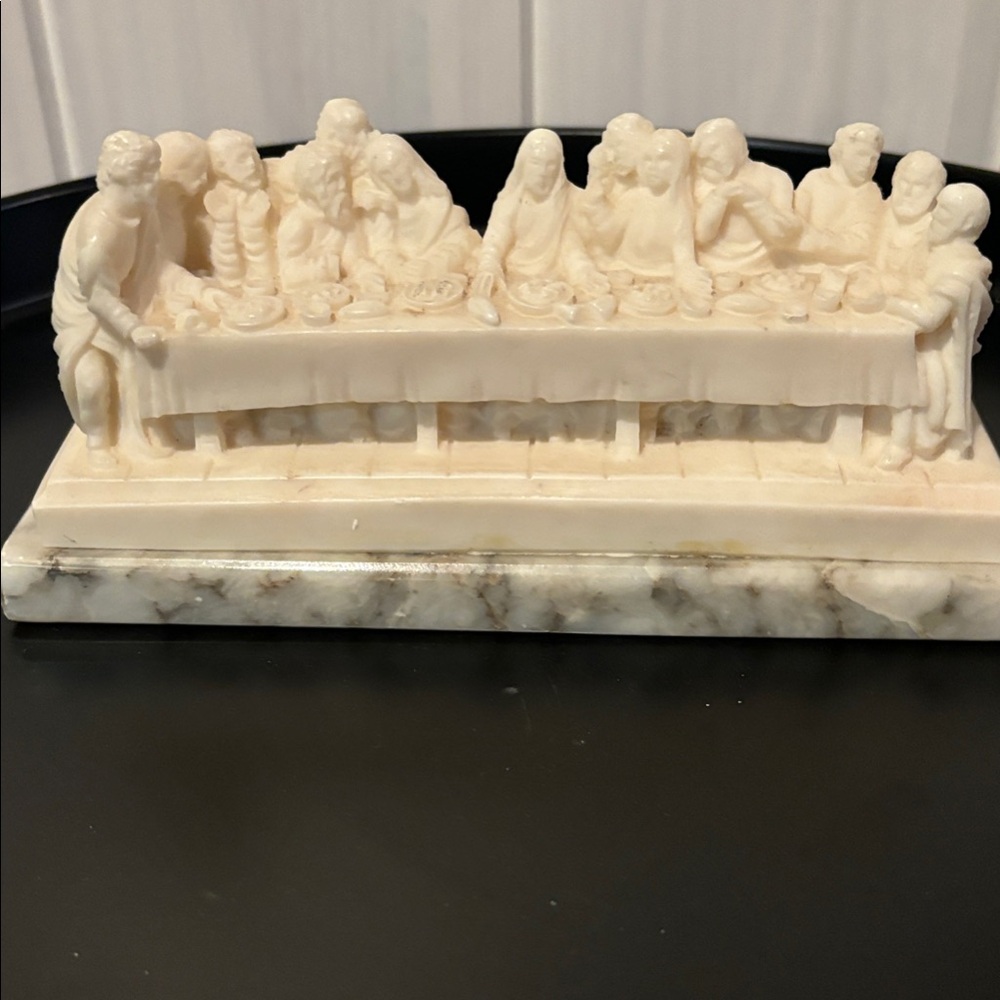 Ivory-Tone Last Supper Home Art Sculpture - Decorative Religious Figurine